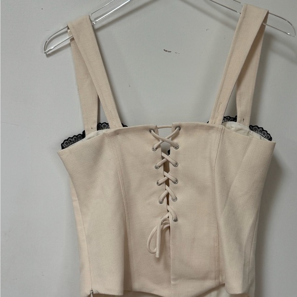 Reformation Alisa Corset Tank Top Camisole Ivory - Picture 5 of 8